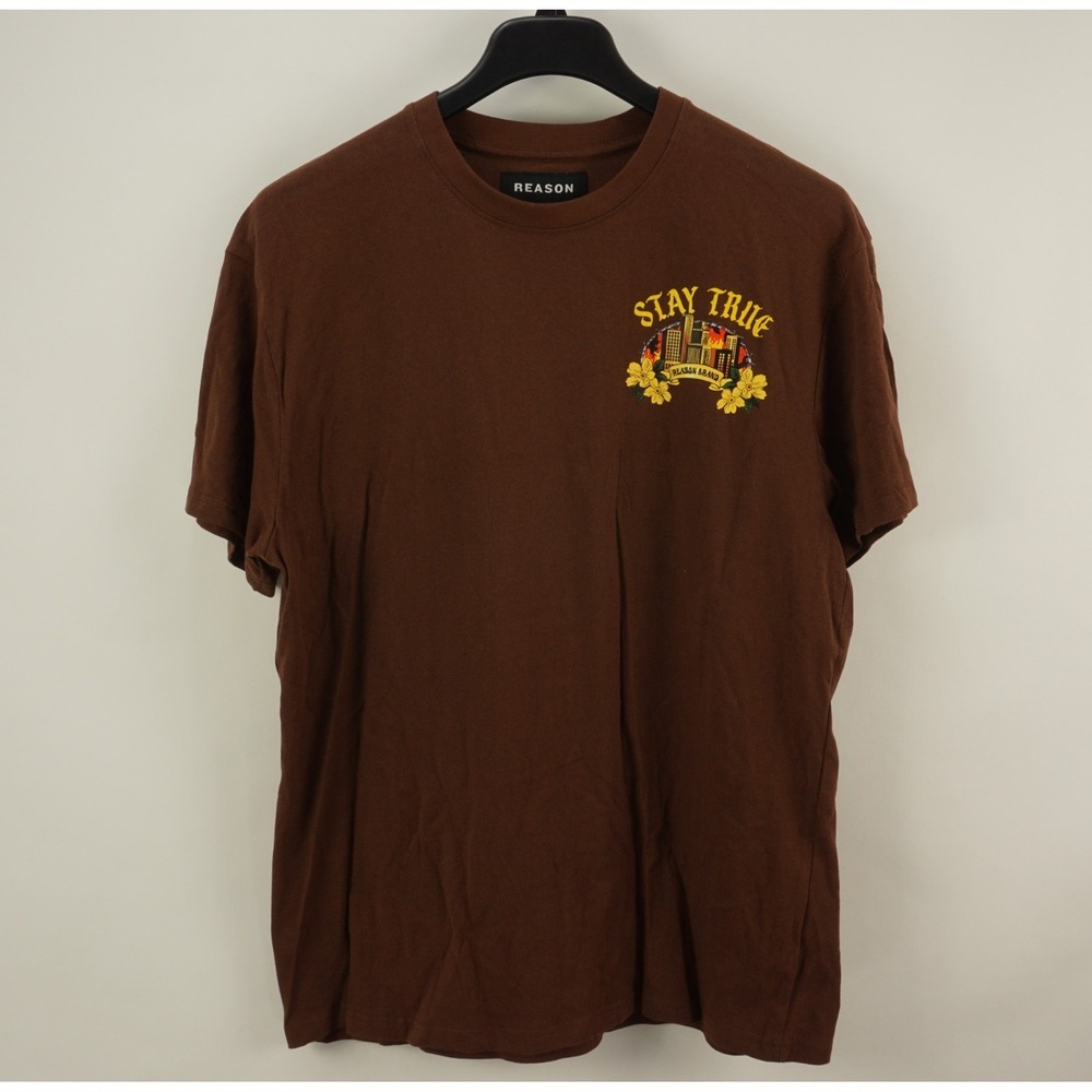 Reason Brand Stay True Floral Skeleton City Scape Graphic T-Shirt Men's Large